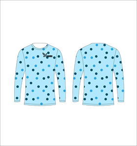 เสื้อเชิ้ตแขนยาวแบบกำหนดเองสำหรับผู้ชาย สีฟ้าอ่อนลายจุด ระบายอากาศได้ดี แห้งเร็ว เหมาะสำหรับออกกำลังกาย เล่นกีฬา ฟิตเนส วิ่ง และกิจกรรมในยิม - Product Image 1