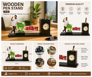 Personalized Wooden Pen Stand with Printing for Desk Table <b>Top</b> Organizer Pencil Holder-Back to School Graduation Gift - Product Image 3