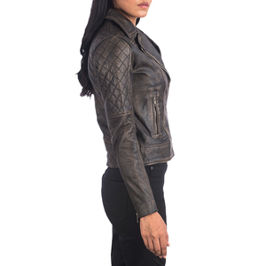 Fournisseur de vestes de moto en cuir pour femmes OEM, caractéristiques coupe-vent et imperméables, style urbain contemporain, vêtements professionnels - Product Image 2