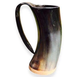 Tasses en corne naturelle artisanales, écologiques, pour champagne et bière, avec logo personnalisé imprimé, de haute qualité, durables, motif ange et animaux - Product Image 5