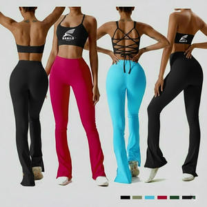 Leggings de yoga à séchage rapide pour femmes, motif uni, taille élastique, service OEM personnalisable – Meilleure vente, design optimal - Product Image 2