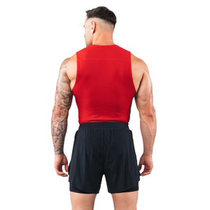 Camiseta de Compresión sin Mangas para Hombre, Ajustada, para Gimnasio, Entrenamiento, Deporte, Color Carmín - Product Image 3