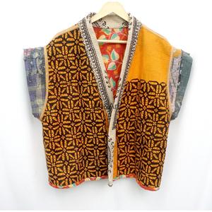 Nouvelle Veste Kimono Courte Imprimée en Coton Kantha Tricoté, Faite à la Main, Style Vintage Indien, pour Femme, Vente en Gros - Product Image 4