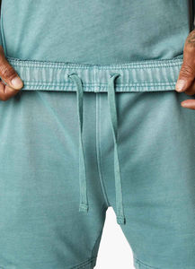 Shorts en coton bleu sarcelle pour homme, taille mi-haute, fermeture élastique, décontractés, avec poches, tissu respirant - Product Image 4