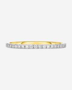 Bague d'éternité minimaliste en or massif 10k 14k 18k avec diamants de laboratoire ronds, empilable, pour mariage, par le fabricant Round Lab - Product Image 1