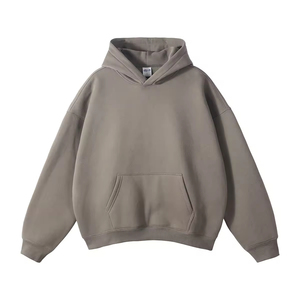 Sudadera con capucha extragrande OEM ODM al por mayor, corte holgado, estilo urbano, tallas grandes, con logo personalizado, sin cordones, para hombre - Product Image 3
