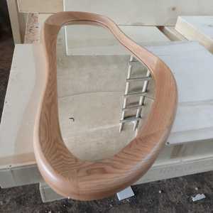 Modern Organic <b>Wave</b> Solid Wood Wall <b>Mirror</b> Horizontal Fluid Asymmetric Timber Frame Accent <b>Mirror</b> Luxury Living Room Decor Piece - Product Image 5