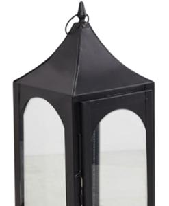 Lanterne en verre et métal au design moderne et élégant avec lanterne à bougie en métal finition noir mat pour la décoration extérieure de la maison, fabriquée à la main - Product Image 2