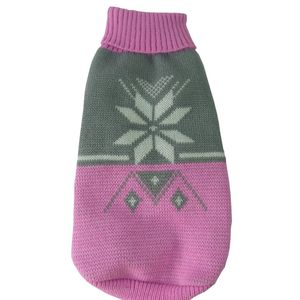 Suéter de punto trenzado con diseño de copo de nieve para perro, ropa de moda para mascotas con cuello alto - Product Image 3