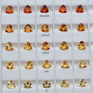 Piedras preciosas sueltas semipreciosas facetadas de corte brillante de trillón de citrino Natural de 10mm para anillos de compromiso y boda, la mejor colección - Product Image 4