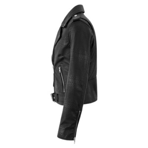 Custom <b>Smart</b> Range Napa Leather Embossed Snake Pattern Leather Biker <b>Jacket</b> <b>Women</b>’s BRANDO Style Motorcycle Cross-zip <b>Jacket</b> - Product Image 2