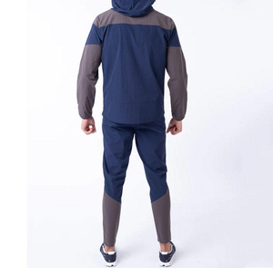 Ensemble survêtement homme en nylon coupe-vent personnalisé, veste et pantalon de jogging, couleurs contrastées, léger - Product Image 4