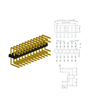 Pin Header in Lega di Zinco e Ottone per Impieghi Gravosi da 2,00 mm (Nero/Oro) per Attrezzature