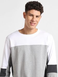 Sudadera de Cuello Redondo con Bloques de Color para Hombre, Manga Larga, Informal, para Otoño, Mezcla de Poliéster y Algodón, Corte Regular, Conjunto Deportivo - Product Image 4