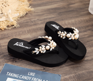 Infradito Antiscivolo da Spiaggia <span class=keywords><strong>con</strong></span> Tacco Alto, <span class=keywords><strong>Ciabatte</strong></span> <span class=keywords><strong>con</strong></span> Strass Scintillanti e Catena di Diamanti - Product Image 3