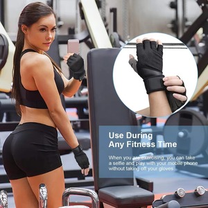 Gants de musculation unisexes légers en spandex avec fermeture à lacets, design demi-doigts pour la protection de la paume, entraînements de gym et CrossFit - Product Image 4