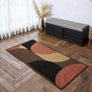 <b>Large</b> Rectangle Handmade Braided Organic Jute Eco-Friendly Bohemian Geometric Low Pile Area <b>Rug</b> - Product Image 1
