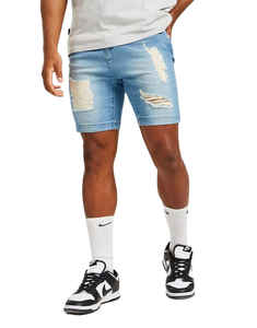 Jeans skinny pour hommes, nouveau modèle, jeans déchirés, streetwear pour hommes, jeans bleus skinny pour hommes, shorts - Product Image 6