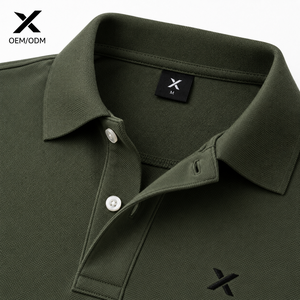 Chemise décontractée à manches courtes pour homme X Sports City, couleur unie, respirante, infroissable, 100 % coton tricoté, tenue d'été classique - Product Image 5