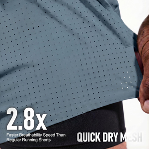Shorts de course légers pour hommes avec tissu respirant haute performance, taille élastique, shorts de sport pour l'entraînement et le fitness - Product Image 5
