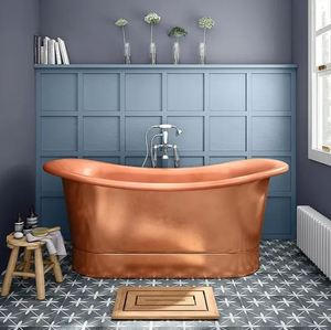 Bañera de Cobre de Lujo Independiente con Patas, Bañera Ovalada de Metal para Hogar y Hotel - Product Image 3