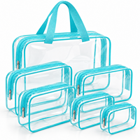 Ensemble de trousses de toilette et de maquillage personnalisées, portables, transparentes, imperméables en PVC avec fermeture éclair pour le rangement en voyage