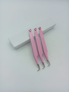 Pince à cils en acier inoxydable rose pour extensions de cils, outil professionnel pour extensions de cils - Product Image 5