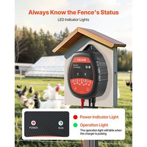 Caricatore per Recinzione Elettrica 10kV 1J, Potente Elettrificatore AC/DC con Indicatore LED, Portata 3 km, Attrezzatura per Allevamento - Product Image 5