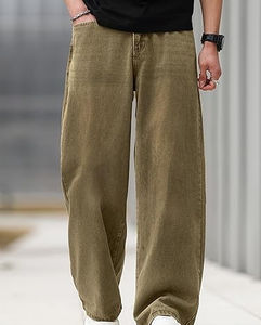 กางเกงยีนส์เดนิมผู้ชายสั่งทำได้ MOQ ต่ำ ทรงหลวม ใส่สบาย กันน้ำ เป็นมิตรกับสิ่งแวดล้อม คุณภาพสูง น้ำหนักเบา ไม่ยับง่าย - Product Image 4