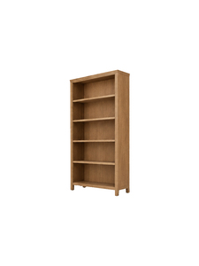 Bibliothèque en bois moderne avec 5 étagères, design contemporain autoportant pour salon, bureau à domicile, rangement - Product Image 3