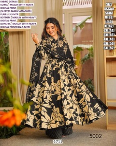 Costume traditionnel pour femmes Rani Noor, long jusqu'au sol, en mousseline à séchage rapide, avec broderie Bhandhani, pour mariage et fête, toutes saisons - Product Image 6
