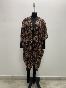 Womens Rayon Floral Print <b>Dress</b> <b>Long</b> Sleeve V Neck Midi Loose <b>Casual</b> Spring <b>Dress</b> - Product Image 3