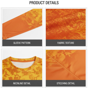 Men's Long Sleeve Fishing Shirt Sublimation Print Orange Yellow Gradient UPF 50 Quick Dry Outdoor Wear - Product Image 5