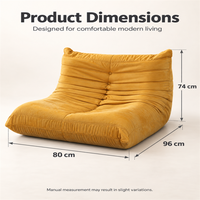 QINUO Canapé paresseux moderne en velours, compressé sous vide, fauteuil de sol, chaise longue individuelle douce pour salon et chambre à coucher