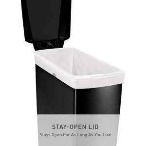 Cestino per Rifiuti da Cucina Slim da 40 Litri/10,6 Galloni con Chiusura a Scorrimento Sicura in Plastica Nera - Product Image 5