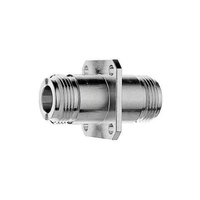 Adaptateur RF N femelle vers N femelle, bride carrée 25 mm, 50 ohms, en laiton massif, coupleur coaxial à quatre trous pour montage sur panneau