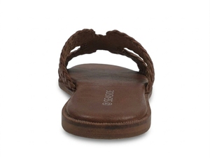 Sandalias Planas Dlords Margot de Cuero Genuino Color Chocolate Marrón, Ligeras, con Amortiguación de Aire, Punta Abierta, Estilo Slip-On, Transpirables para Verano - Product Image 2