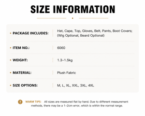 Costume de Père <span class=keywords><strong>Noël</strong></span> pour homme grande taille Baige, tenue de <span class=keywords><strong>Noël</strong></span> épaisse pour fête et spectacle - Product Image 6