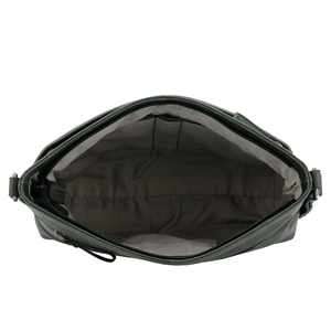 Bolso cruzado de piel sintética tejida para mujer, cierre de solapa clásico, portátil, para uso diario, color verde - Product Image 5
