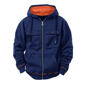 Sweat-shirt cargo technique tissé pour homme, imprimé sur mesure, de haute qualité, avec lettres contrastées, coupe ample, couleurs personnalisables - Product Image 2