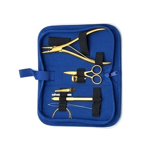 Professional Hair Extension Tool Kit Stainless Steel <b>Beading</b> Tools with Storage Case Scissors Pliers Pulling <b>Needles</b> Hook Loop - Product Image 2