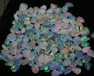 8x10mm opale éthiopienne naturelle Cabochon pierre précieuse Multi feu à dos plat fabrication de bijoux Cabochon pierre multicolore opale éthiopienne - Product Image 5