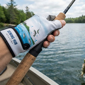 Magnifiques gants de pêche à sublimation pour hommes et femmes, avec fermeture Velcro sécurisée au poignet, demi-doigts, universels, pour toutes les saisons - Product Image 6