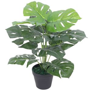 Plante Monstera Artificielle Verte de 17.7 Pouces avec Pot pour la Maison ou le Bureau - Product Image 1