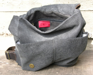 <b>Canvas</b> and Leather Backpack <b>Rucksack</b> Hiking Camping Vintage Rolltop Unisex Bag for Men and Women LCB-0100 - Product Image 3
