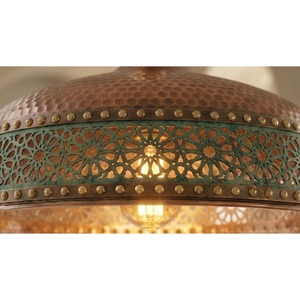 Lámpara Colgante Vintage de Cobre FABULOUS IMPEX, Forma Circular, Decorativa, con Diseño Intrincado - Product Image 5