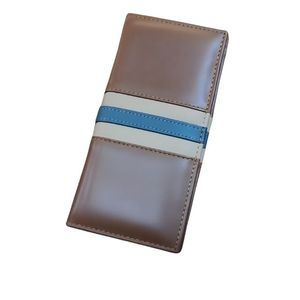 Luxury Genuine Leather Solid Pattern Long <b>Wallet</b> <b>Men</b> Executive Bifold Checkbook Cover Large Capacity Card Holder Slim Travel - Product Image 2