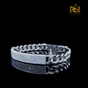 Imperial Pave ID Cuban Link <b>Bracelet</b> Moissanite Diamond 925 Sterling <b>Silver</b> Custom <b>Solid</b> Gold Fine Jewelry - Product Image 5