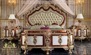 Muebles de Dormitorio Clásicos Tallados a Mano, Juego de Muebles de Dormitorio Vintage de Lujo, Muebles de Dormitorio Modernos con Acabado de Respaldo Alto - Product Image 6