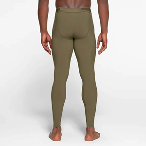 Leggings de Compresión Largos para Hombre, Color Verde Oliva Sólido, Cintura Elástica, Spandex, Poliéster, Secado Rápido, 220g - Product Image 3